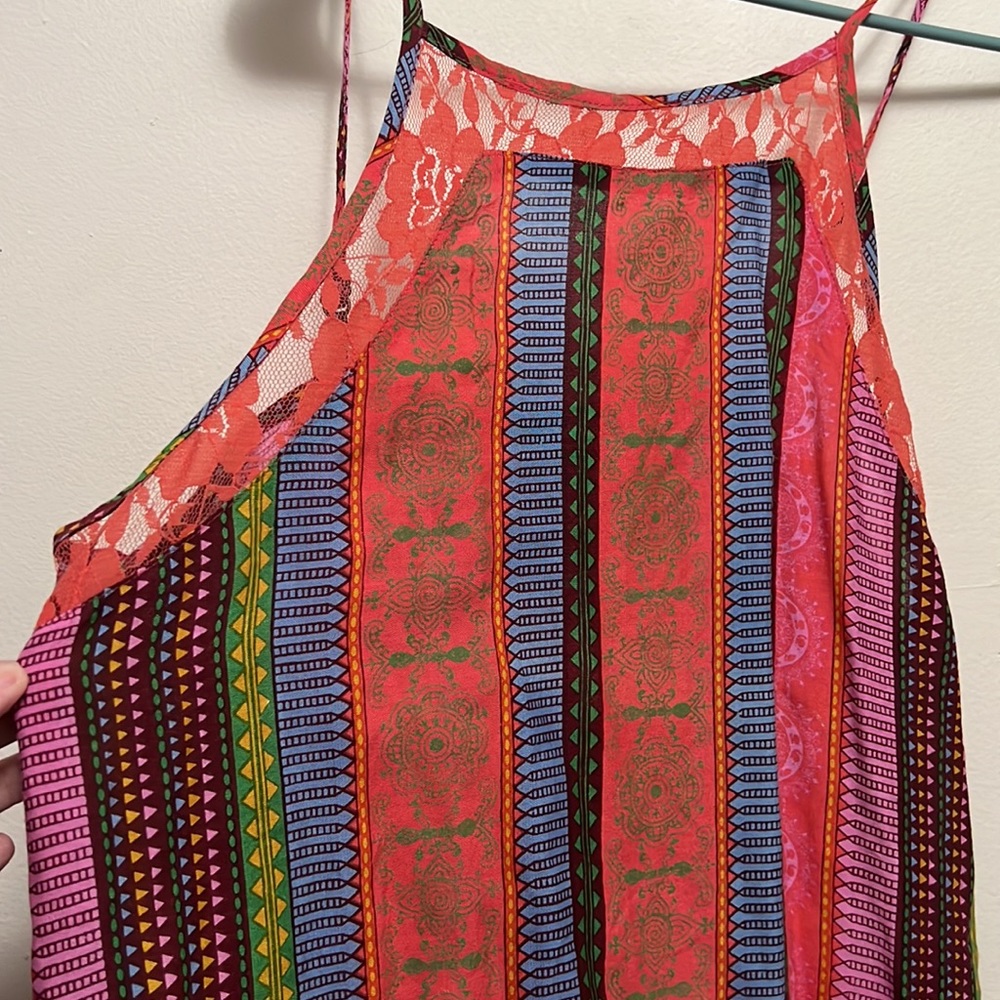 NWT LULUS BoHo lace detailing sleeveless spring summer mini dress